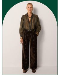 Monsoon - Maison Hotel Paco Embroidered Velvet Trousers Brown - Lyst