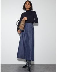 Monsoon - Harper A-line Denim Maxi Skirt Blue - Lyst