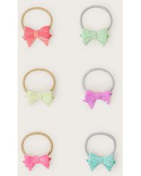 Monsoon - 6-pack Bright Bow Hairbands - Lyst