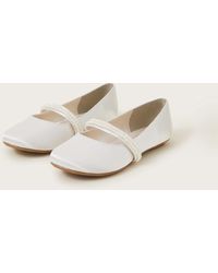 Monsoon - Communion Pearl Strap Ballet Flats White - Lyst