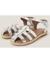 Monsoon - Metallic Leather Fisherman Sandals Silver - Lyst