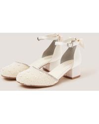 Monsoon - Pearl Embellished Two Part Heels Ivory - Lyst