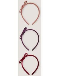 Monsoon - 3-pack Bow Velvet Headbands - Lyst