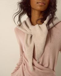 Monsoon - Taya Large Knitted Triangle Scarf Natural - Lyst