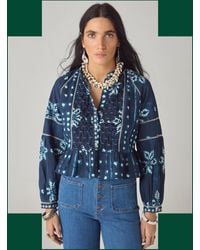 Monsoon - Maison Hotel Sora Print Blouse Blue - Lyst