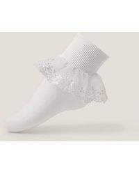 Monsoon - Lace Ankle Sock White - Lyst