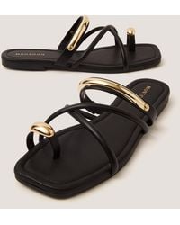 Monsoon - Metal Detail Toe Strap Sandals Black - Lyst