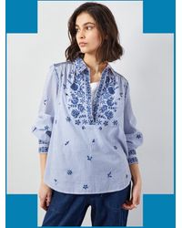 Monsoon - East Teleri Stripe Blouse Blue - Lyst