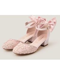 Monsoon - Sara Closed-toe Embroidered Flower Heels Pink - Lyst