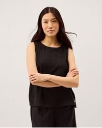 Monsoon - Lucy Linen Blend Tank Top Black - Lyst