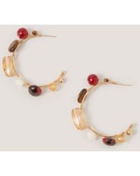 Monsoon - Glass Bead Hoop Earrings - Lyst