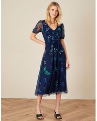 callie crane embroidered midi dress