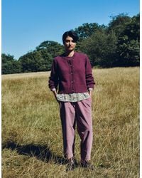 Monsoon - East Miriam Tapered Corduroy Trousers Pink - Lyst