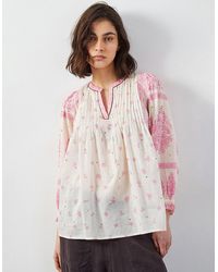 Monsoon - East Kai Hand-screen Printed Floral Top Pink - Lyst