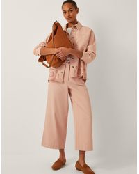 Monsoon - Belle Embroidered Pocket Trousers Pink - Lyst