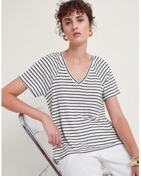 Monsoon - Saskia Stripe T-shirt Ivory - Lyst