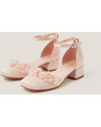 Monsoon - Closed-toe Flower Embellished Heels Pink - Lyst