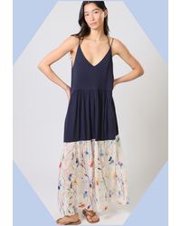 Monsoon - Traffic People Ithaca Tiered Print Maxi Dress Blue - Lyst
