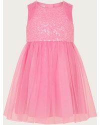 Monsoon - Baby Priscilla Sequin Ruffle Dress Pink - Lyst