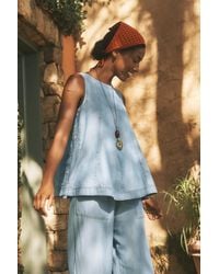 Monsoon - Daria Swing Chambray Tank Top Blue - Lyst