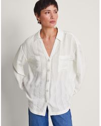Monsoon - Sofia Textured Shirt White - Lyst