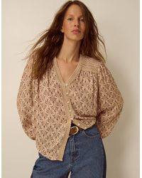 Monsoon - Women's Cream Dainty Print Clementine Lace Top, Size: S - Lyst