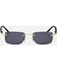 Montblanc - Rectangular Sunglasses With Coloured Metal Frame - Lyst
