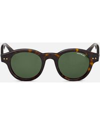 Montblanc - Round Sunglasses With Havana Coloured Acetate Frame - Lyst