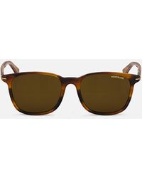 Montblanc - Squared Sunglasses With Coloured Acetate Frame - Lyst