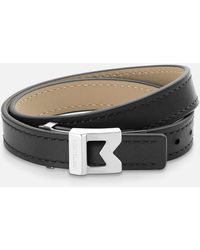 Montblanc - Bracelet M Logo Black Leather - Lyst