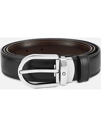 Montblanc - Horseshoe Buckle Reversible Leather Belt - Lyst