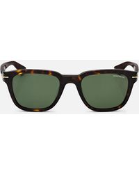 Montblanc - Squared Sunglasses With Havana-colored Acetate Frame (m) - Sunglasses - Lyst