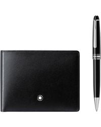 Montblanc - Set con penna a sfera Meisterstück Platinum Classique e portafoglio Meisterstück 6 scomparti - Lyst