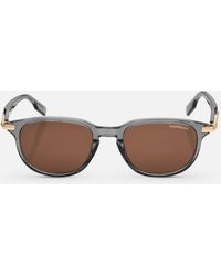 Montblanc - Eckige Sonnenbrille Mit Grauer Kunststofffassung - Lyst