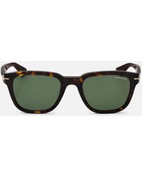 Montblanc - Eckige Sonnenbrille Mit Havannafarbener Kunststofffassung (m) - Lyst