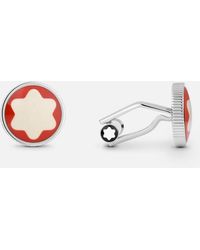 Montblanc - Cufflinks Heritage Rouge Et Noir - Lyst