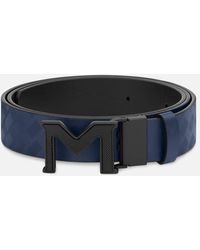 Montblanc - M Buckle Extreme 3.0 /plain Black 35 Mm Reversible Leather Belt - Lyst