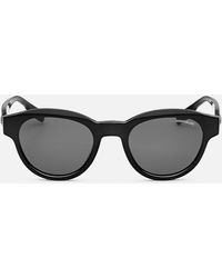 Montblanc - Round Sunglasses With Black-coloured Acetate Frame - Lyst