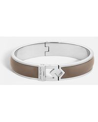 Montblanc - Bangle Steel M Logo Mastic Leather - Bracelets - Lyst