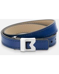 Montblanc - Bracelet M Logo Blue Leather - Lyst