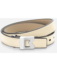 Montblanc - Bracelet M Logo Ivory Leather - Lyst