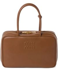Miu Miu - Beau Large Leather Handbag - Lyst