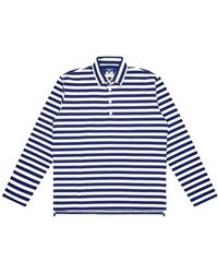 JUNYA WATANABE COMME DG - Striped Long-Sleeved Cotton Polo Shirt - Lyst