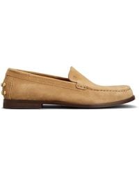 Tod's - Suede Slipper Loafers With Metal Detailing Shoes - Lyst