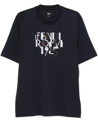 Fendi - Roma 1925 Print Cotton T-Shirt - Lyst