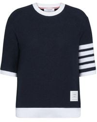Thom Browne - Textured Cotton Pique 4-Bar T-Shirt - Lyst