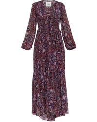 Isabel Marant - Briane Long Printed Crepe Dress - Lyst