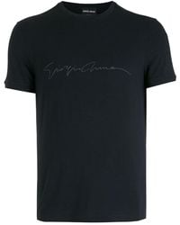 Giorgio Armani - Asv Stretch-Viscose T-Shirt With Signature Logo Clothing - Lyst