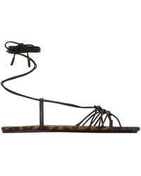 Saint Laurent - Ankle Strap Babylone Flat Sandals - Lyst
