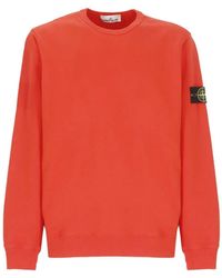 Stone Island - Cotton Fleece Crew Neck Sweatshirt - Lyst